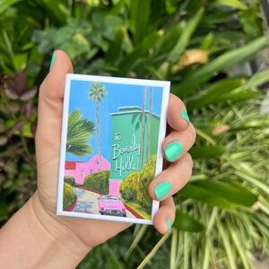 Beverly Hills magnet - Mint & Pink Home Art